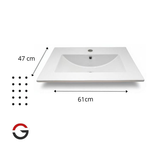 Lavamanos Blanco Empotrar 61cm x 47cm