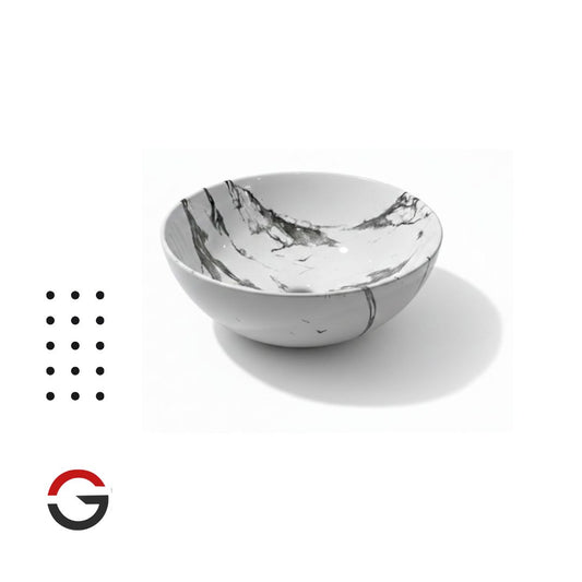 Lavamanos Sobreponer Porcelana – Coral Mármol Blanco